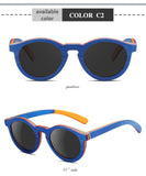 Wood Sunglasses Children Polarized Sun glasses Round Frame Girls Boys