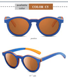 Wood Sunglasses Children Polarized Sun glasses Round Frame Girls Boys