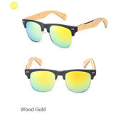 Retro  Bamboo Wood Sunglasses Women Gold Mirror Sun Glasses Shades lunette oculo
