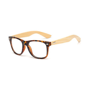 Vintage Retro Rivet Eyeglasses Frame  Bamboo Wooden  Men