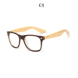 Vintage Retro Rivet Eyeglasses Frame  Bamboo Wooden  Men