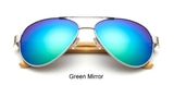 Vintage Pilot Wood Sunglasses  Women