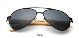 Vintage Pilot Wood Sunglasses  Women