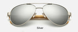 Vintage Pilot Wood Sunglasses  Women