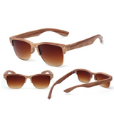 Fashion Wood sunglasses for women Auti-UV semi rimless Sun Glasses Eyewear half frame