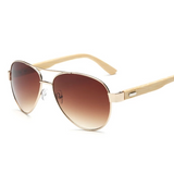 Vintage Pilot Wood Sunglasses  Women
